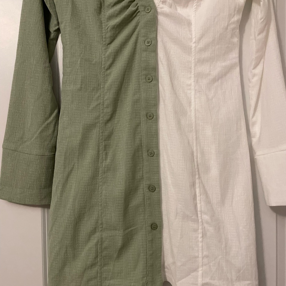 NWT Vestique Sharapova Two-Tone Gren and White Mini Dress - Picture 10 of 14